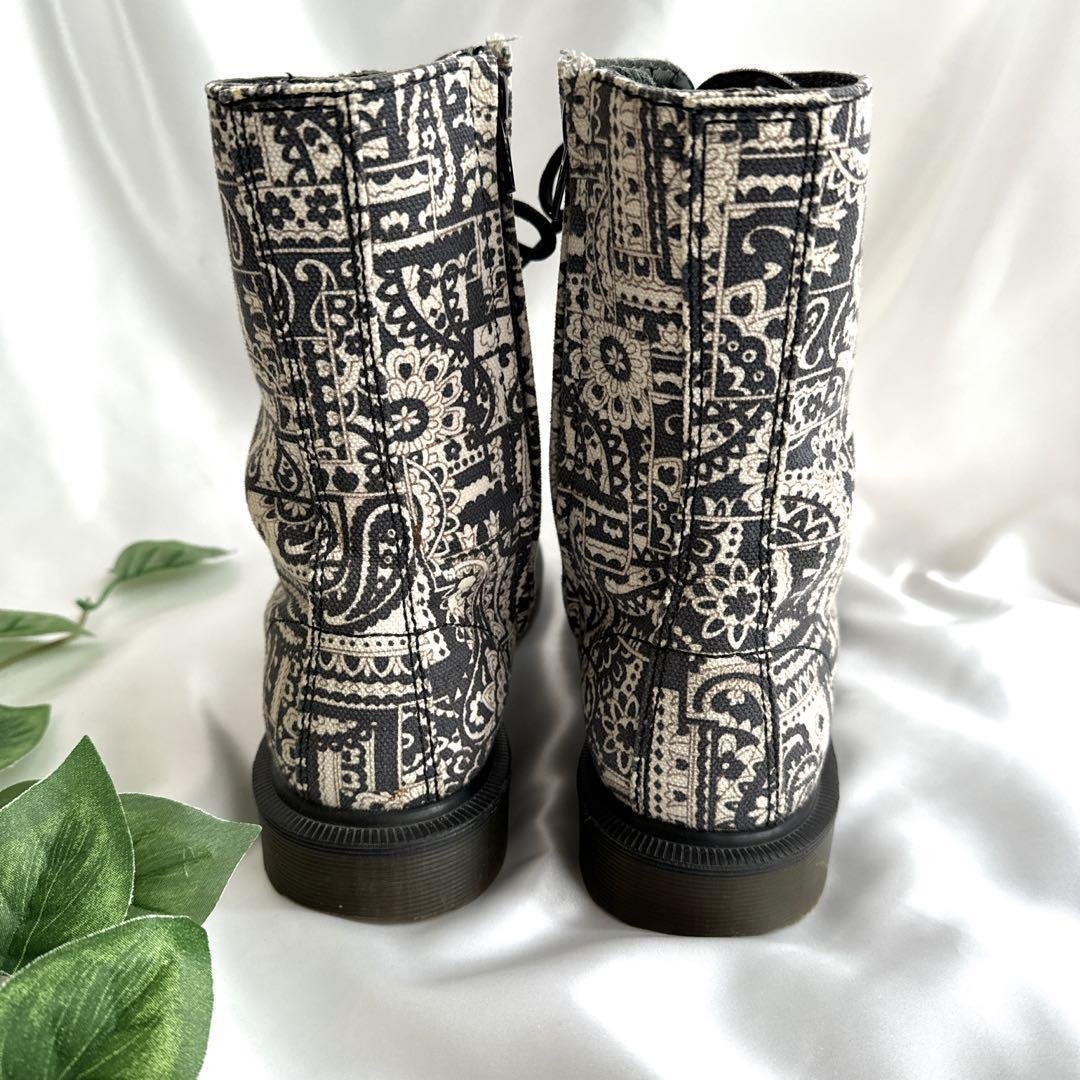 コラボ　希少　ドクターマーチン　ワイズ　総柄　9ホール　サイドジップ　ブーツ