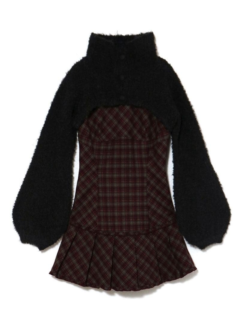 ワンピース andmary Lulu check set mini dress red