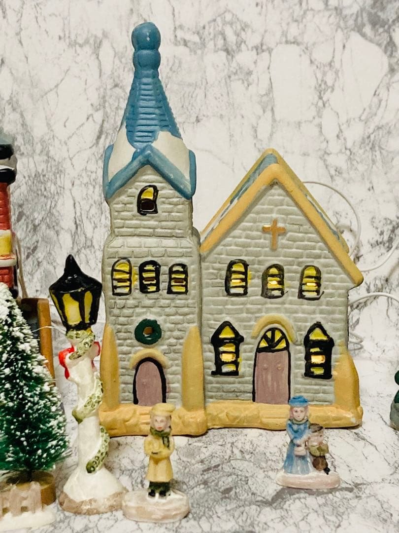 美品❗️ クリスマス ビレッジ ライトセット 17ピース ✨