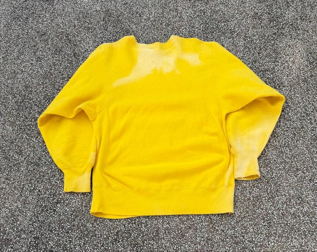 90s champion リバースウィーブ　usa製　イエロー　フェード