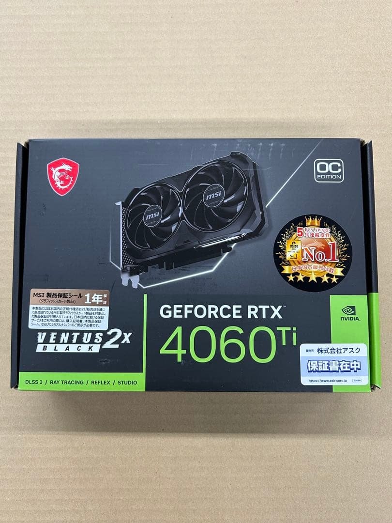 【未開封品】MSI グラフィックスボードGeForce RTX 4060 Ti