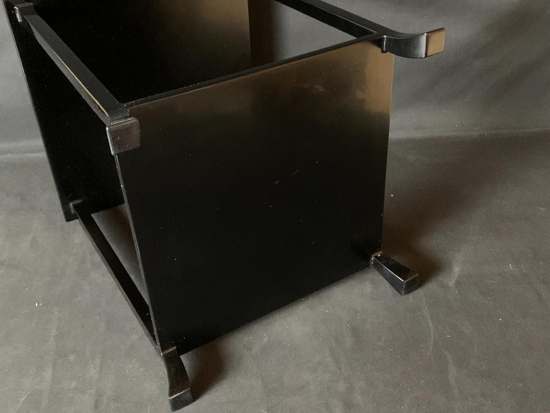 輪島塗 塩安製 真塗 天然木 冠卓 共箱 茶道具 水指棚 796