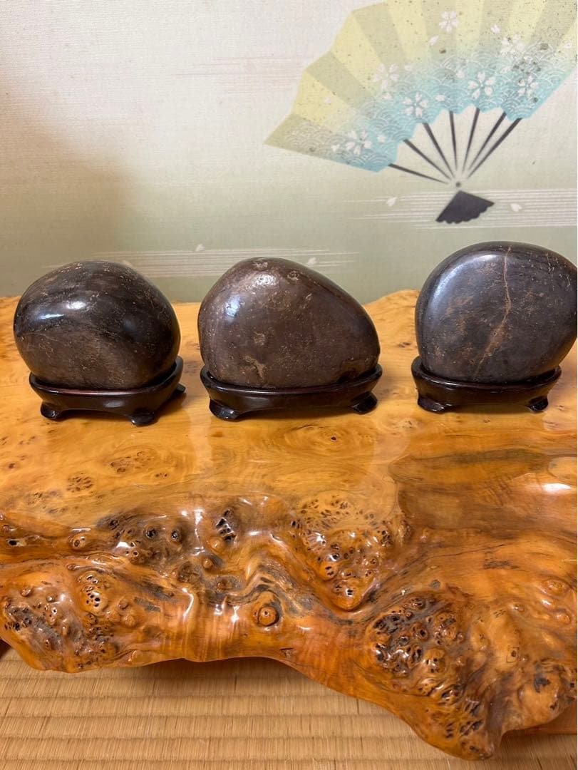 絵画石　松竹梅　鑑賞石　縁起物