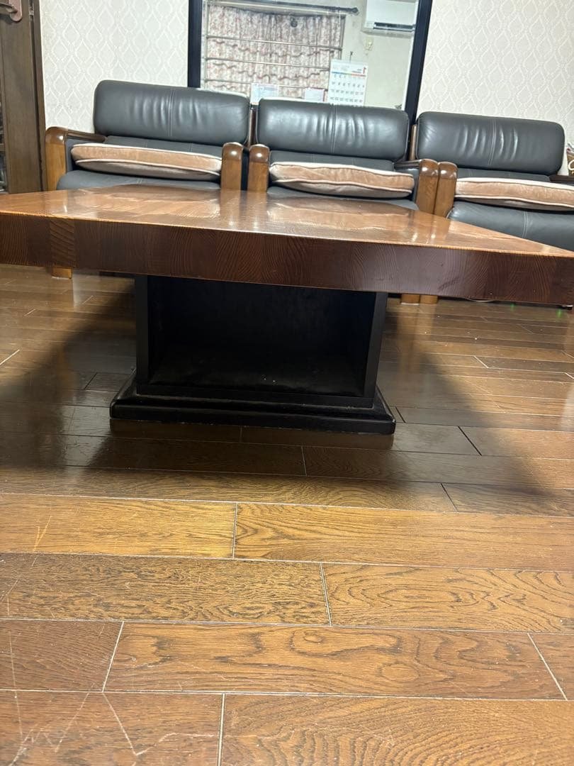 ★高級ダークブラウン✖️ブラック★ 木製 センターテーブル★１枚板★値下げしました