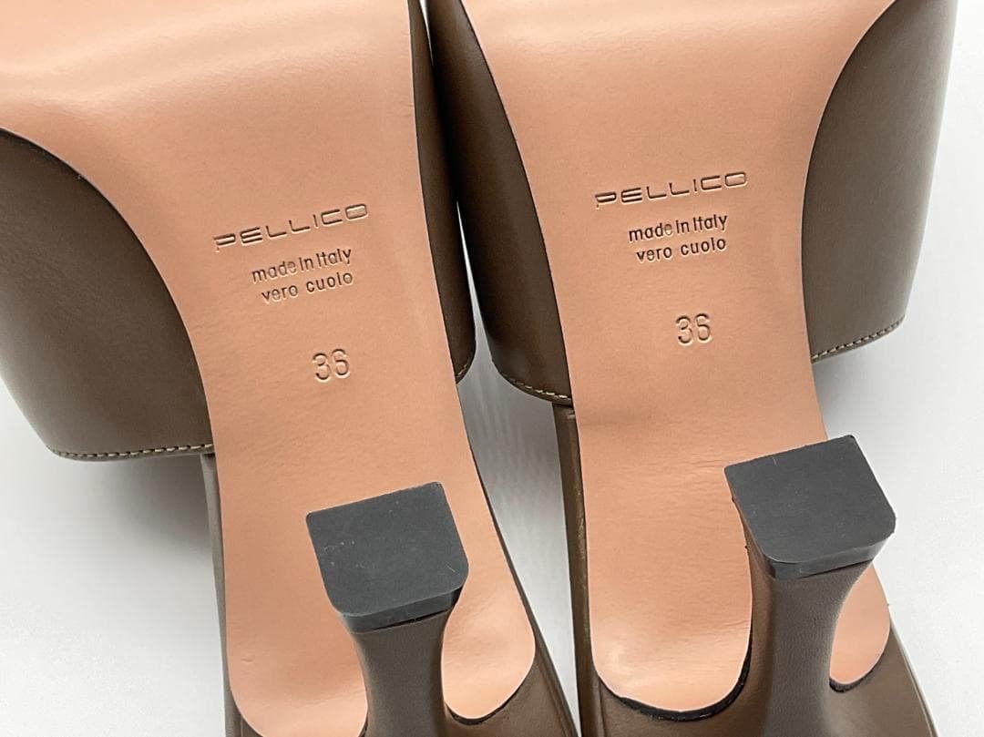 23.5【新品/箱付】PELLICO レザーヒールサンダル A定価59400円