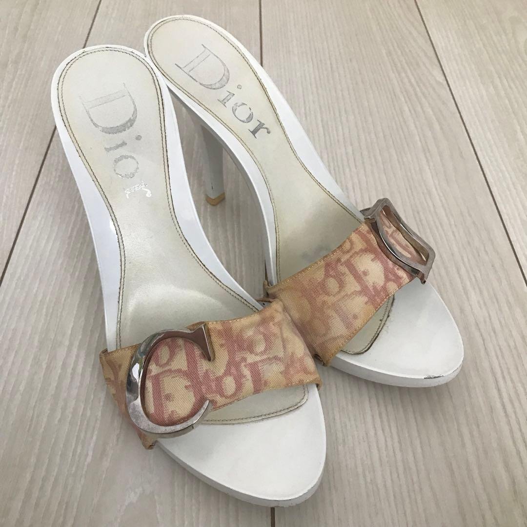 クリスチャンディオール ピンクトロッター ヒールサンダル 38