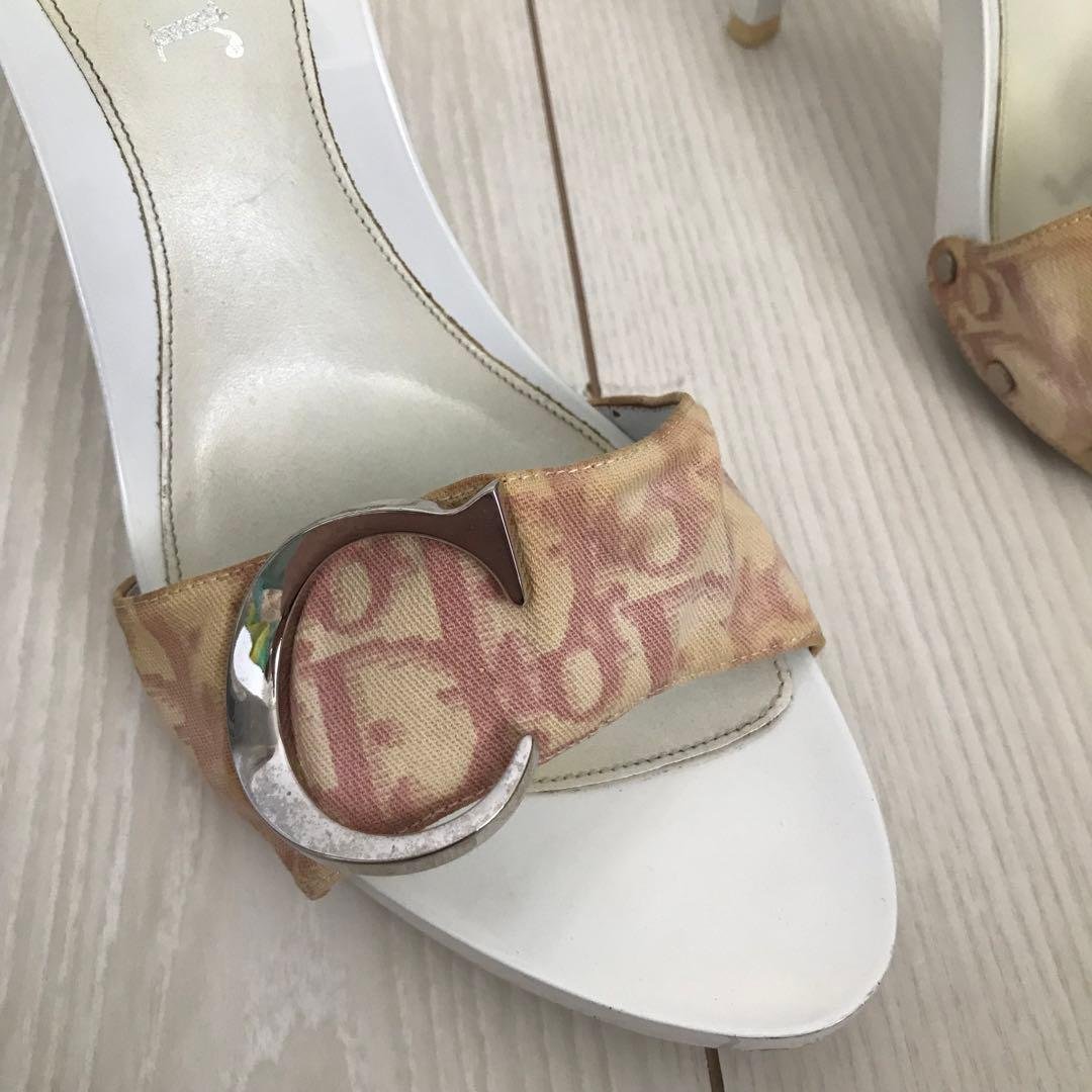 クリスチャンディオール ピンクトロッター ヒールサンダル 38