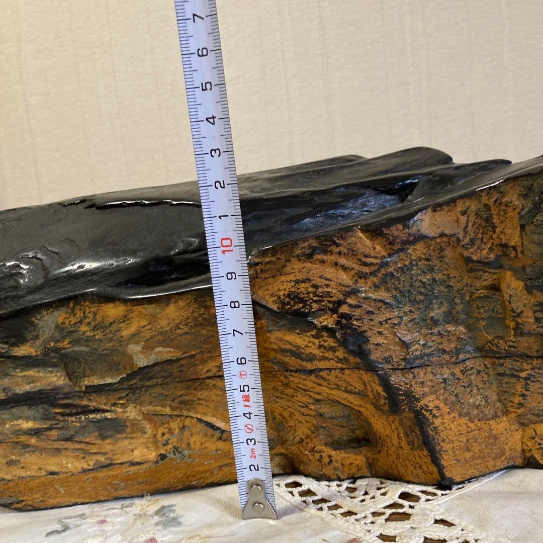 龍渓石硯　超大型共蓋付　美品　錆び色綺麗　翠川希石