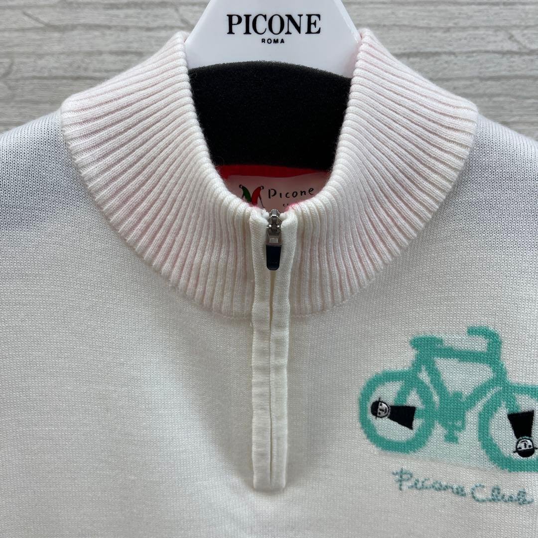 Picone Club 自転車刺繍 ハイネックセーター サイズM