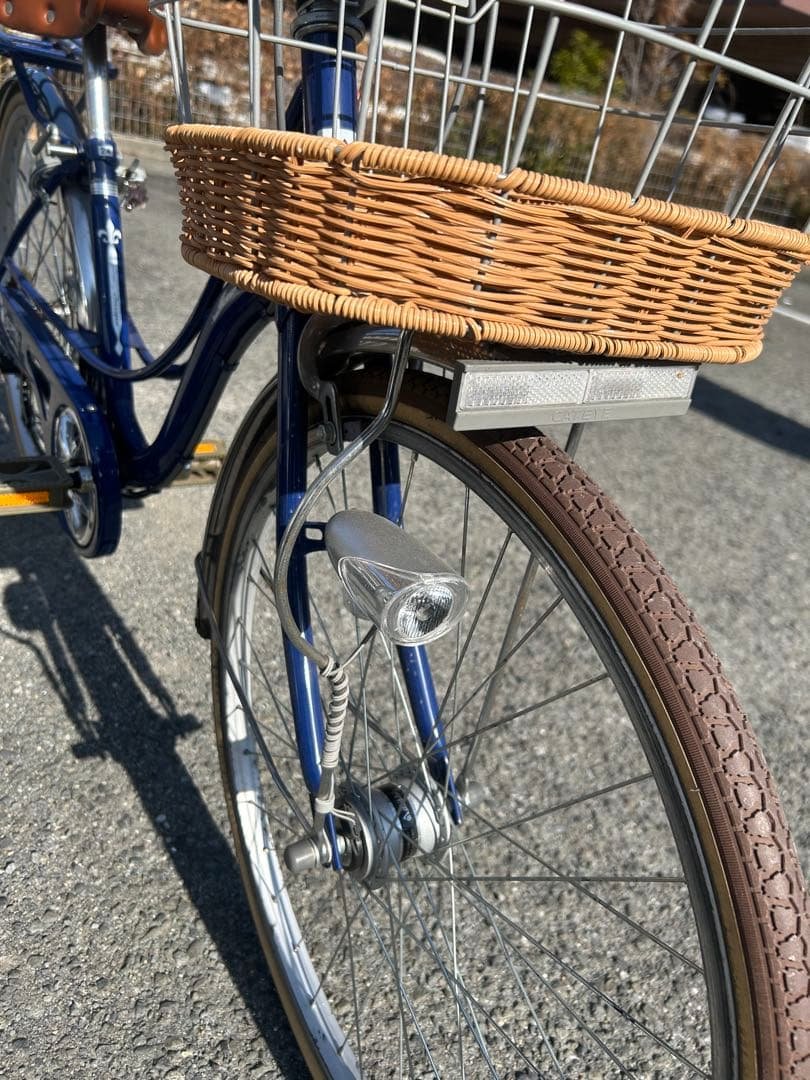ネイビー シティサイクル 前カゴ付き 24インチ
